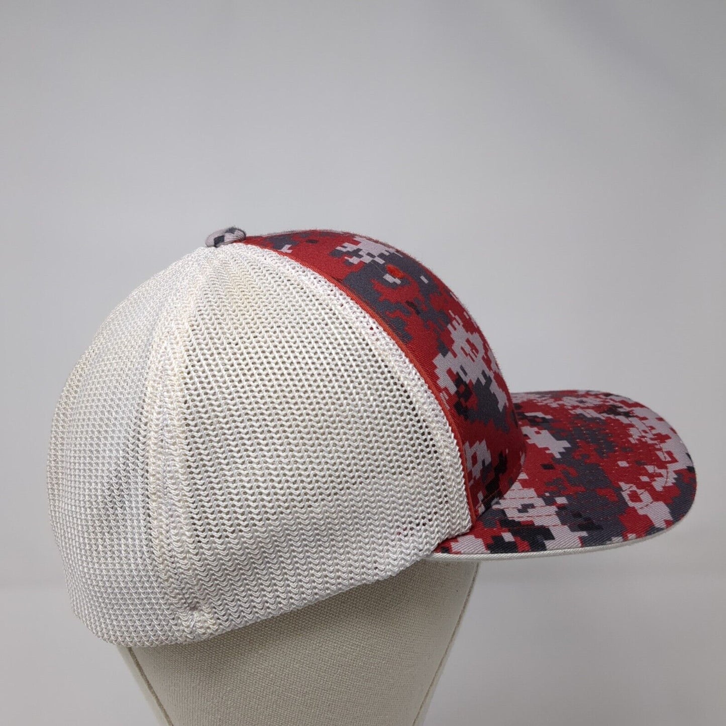 Pacific Headwear Fitted Mesh Back Trucker Hat Camo S-M Embroidered Logo