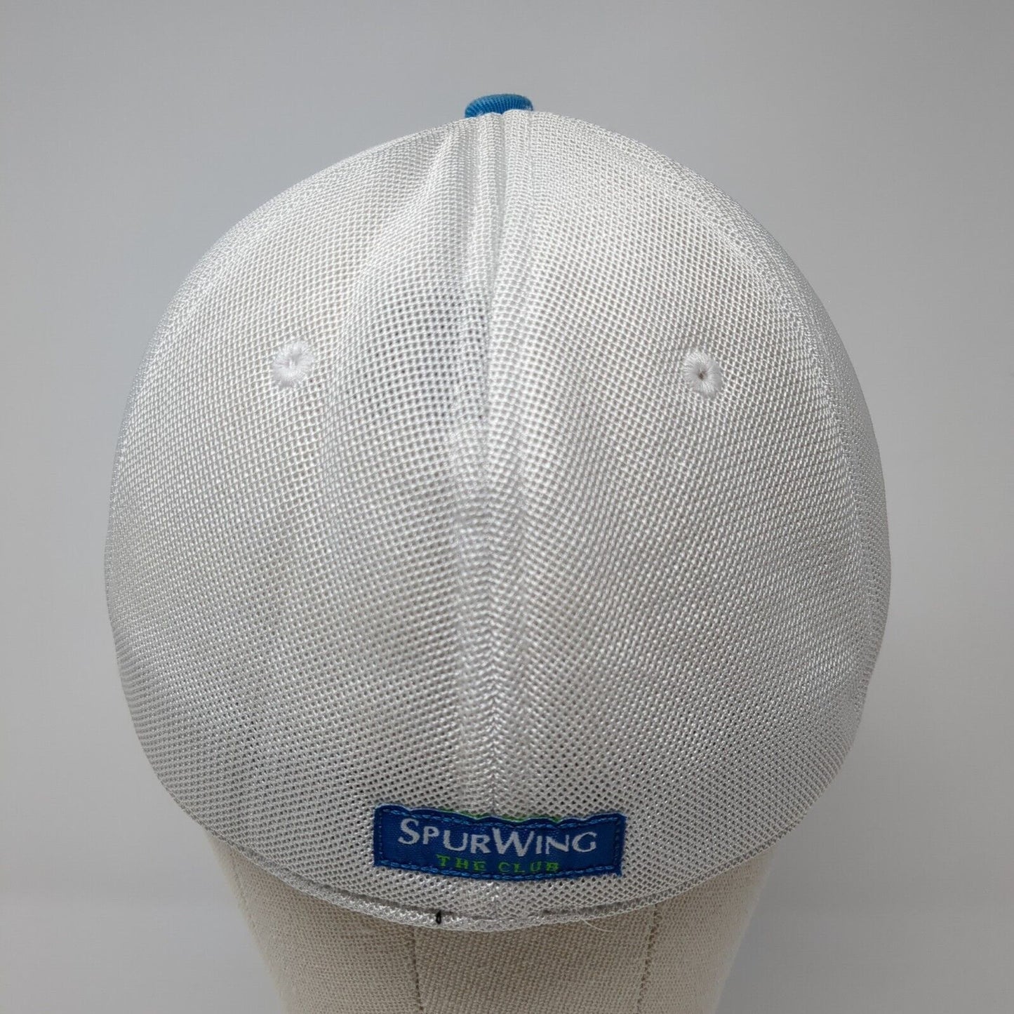 SpurWing The Club Fitted Mesh Back Trucker Hat Blue L/XL A-Flex Pukka
