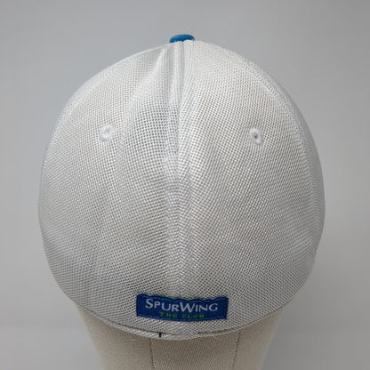 SpurWing The Club Fitted Mesh Back Trucker Hat Blue L/XL A-Flex Pukka