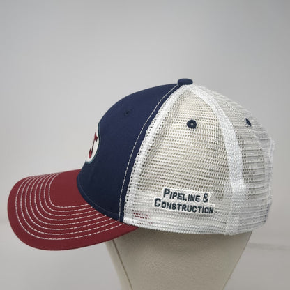 Ouray ATS Pipeline Construction Trucker Hat Blue Red White One Size Mesh Back