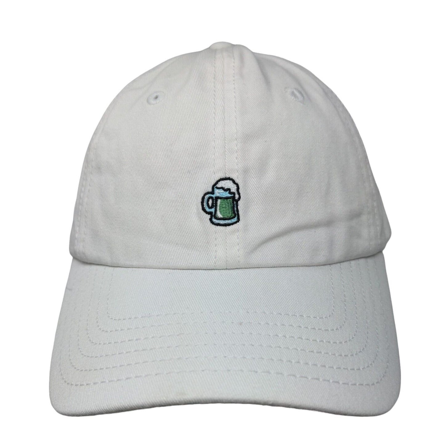 Vineyard Vines Men's Slideback Hat White Embroidered Beer Mug Logo Cotton