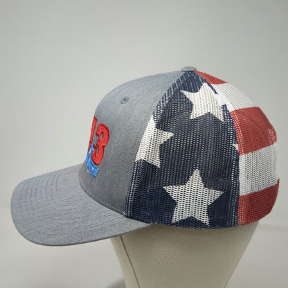Richardson Trucker Hat Gray One Size US Flag 104.3 Wow Country Radio Mesh Back