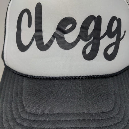 Clegg Snapback Trucker Hat Black OSFM Adjustable Mesh Back Rope Otto Polyester