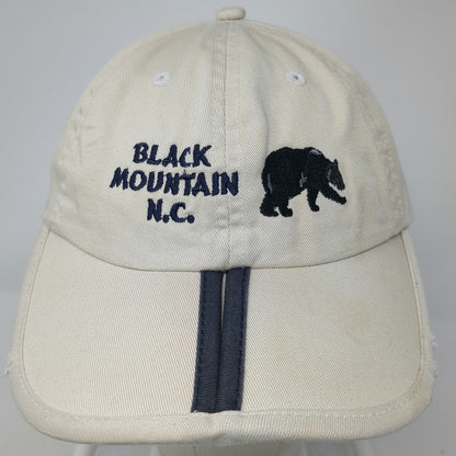 J Hats Baseball Cap Beige One Size Black Mountain NC Bear Distressed Slideback