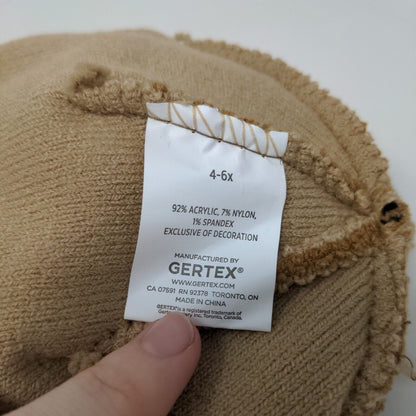 Gertex Boy's Knit Beanie Cap Hat Tan Size 4-6X Reindeer Antlers Ears