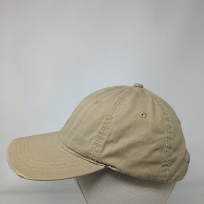 Unbranded Slideback Hat Tan One Size Adjustable Vented Holes 6 Panel Blank