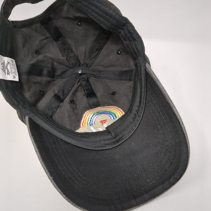 Pride Slideback Hat Gray One Size Adjustable Embroidered Vented Holes Cotton