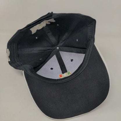 ROMA Strapback Hat Black One Size Adjustable Embroidered Patriotic 6 Panel