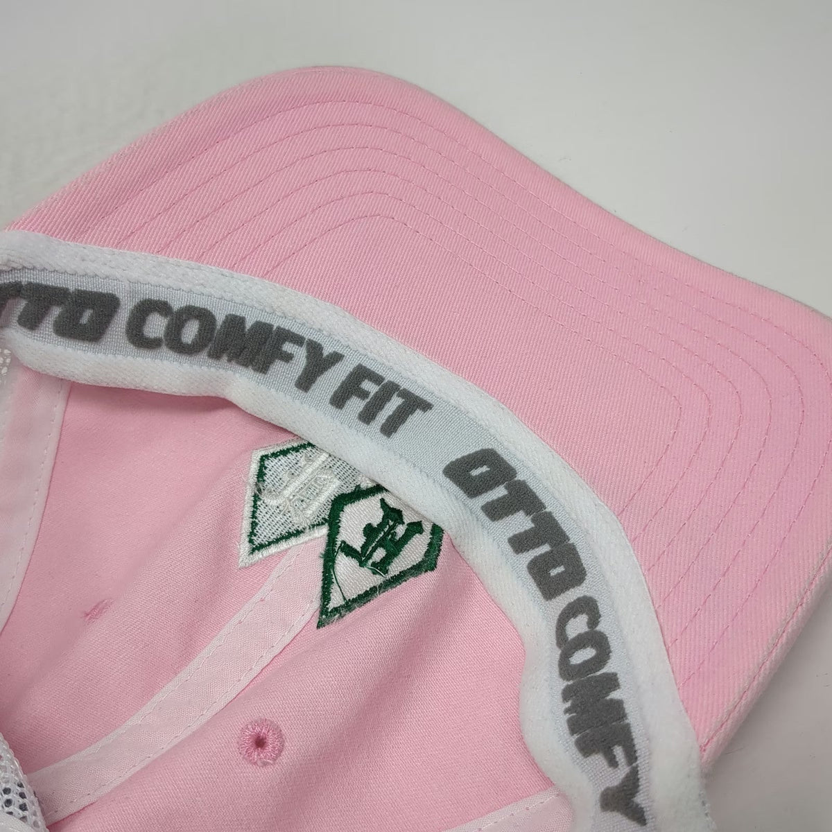 OTTO Trucker Hat Pink White One Size Mesh Snapback Parker House PH Logo Cotton