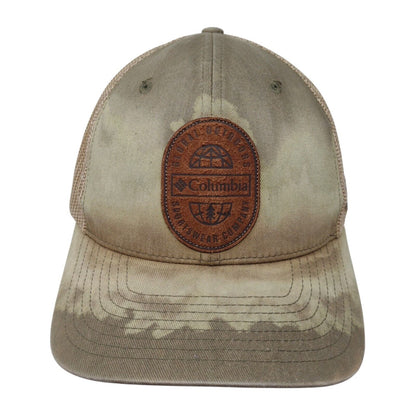 Columbia Global Outdoors Fitted Trucker Hat Tan One Size Patch Logo Mesh Back