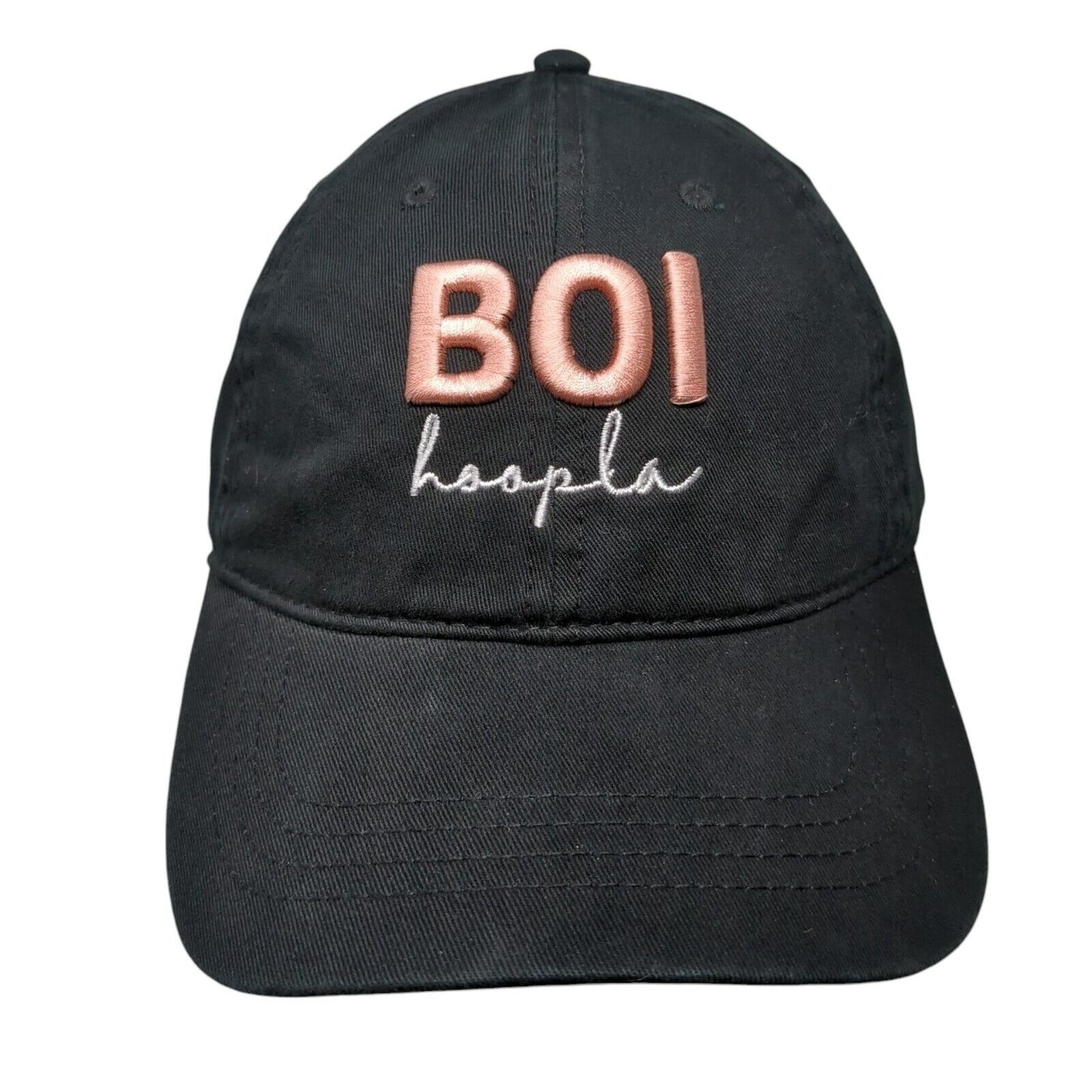 BOI Hoopla Slideback Hat Black OSFA Adjustable Embroidered Cap America