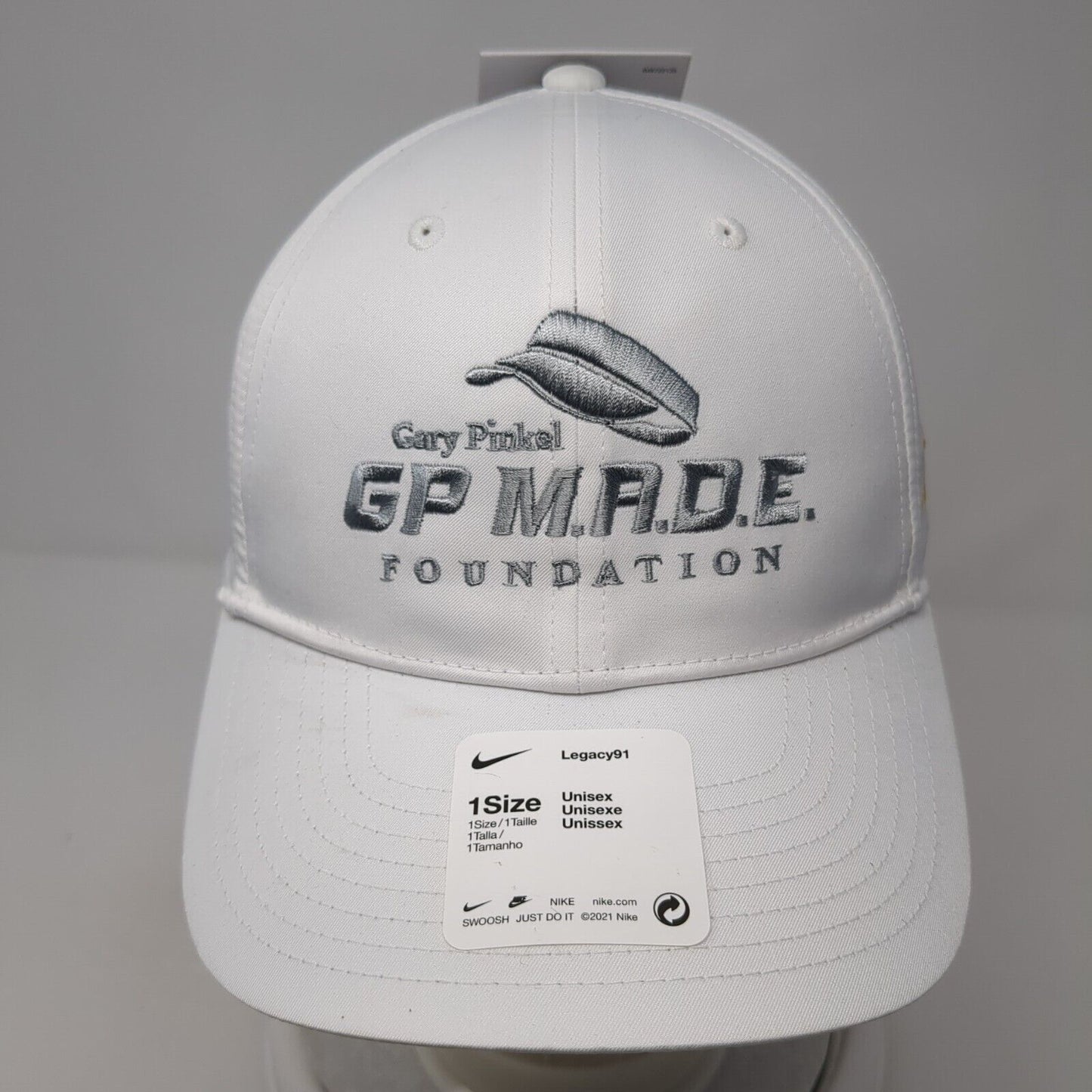 Gary Pinkel GP MADE Foundation Slideback Hat White OS Adjustable W/Tags Nike