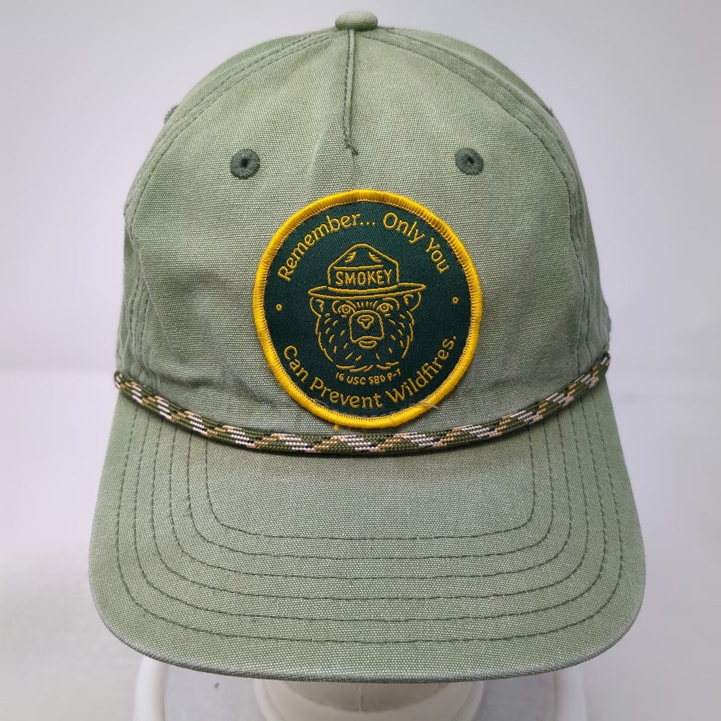Mad Engine 5 Panel Green One Size Smokey Bear Wildfire Prevention Snapback Hat