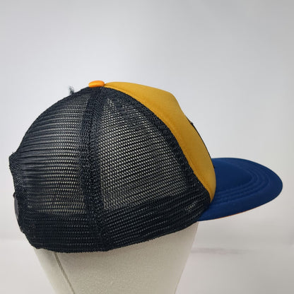 KAVU Trucker Hat Yellow Blue One Size Mesh Snapback Foam Landscape Mountain