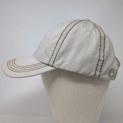 Life is Good Baseball Cap Beige One Size Adjustable Contrast Stitch Brown Hat