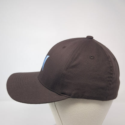 Hurley Fitted Baseball Cap Brown One Size Embroidered 6 Panel Flexfit Yupoong