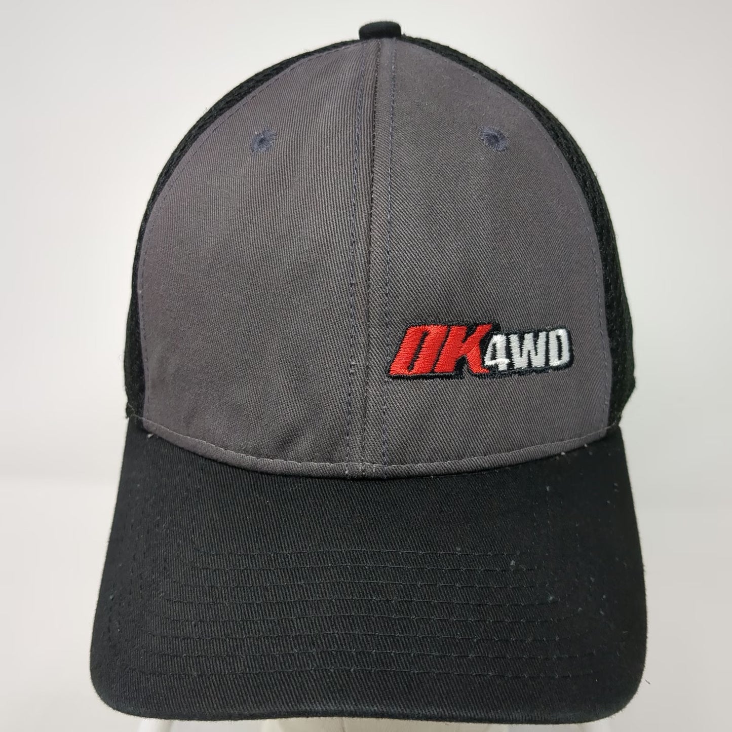 New Era Trucker Hat Black One Size OK 4WD Snapback Mesh Back Curved Bill