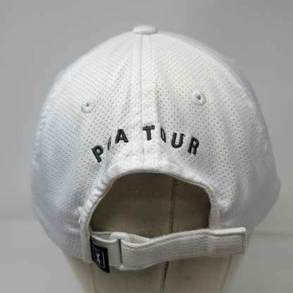 PGA Tour 5 Panel White One Size Mesh Golfer Logo Performance Slideback Golf Hat