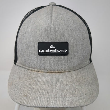 Quiksilver Trucker Hat Gray Black One Size Snapback Mesh Front Logo Patch