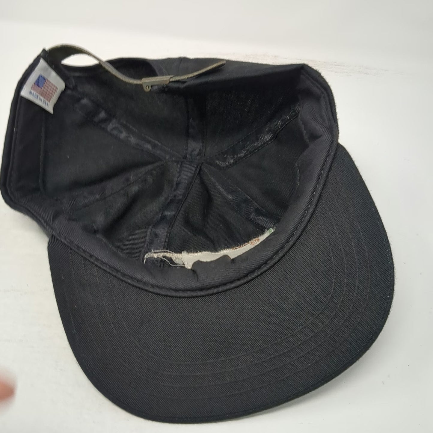 Baseball Cap Black Vintage Trout Fly Fishing Embroidered Made in USA Hat