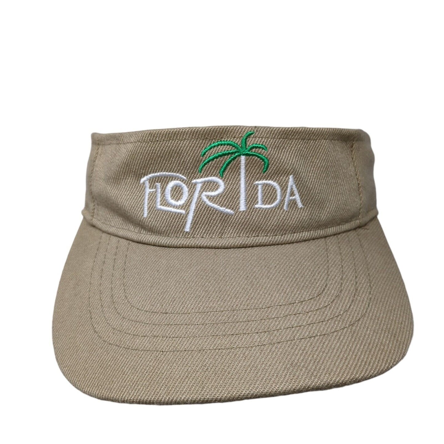 Florida Strapback Sun Visor Hat Tan One Size Adjustable Embroidered