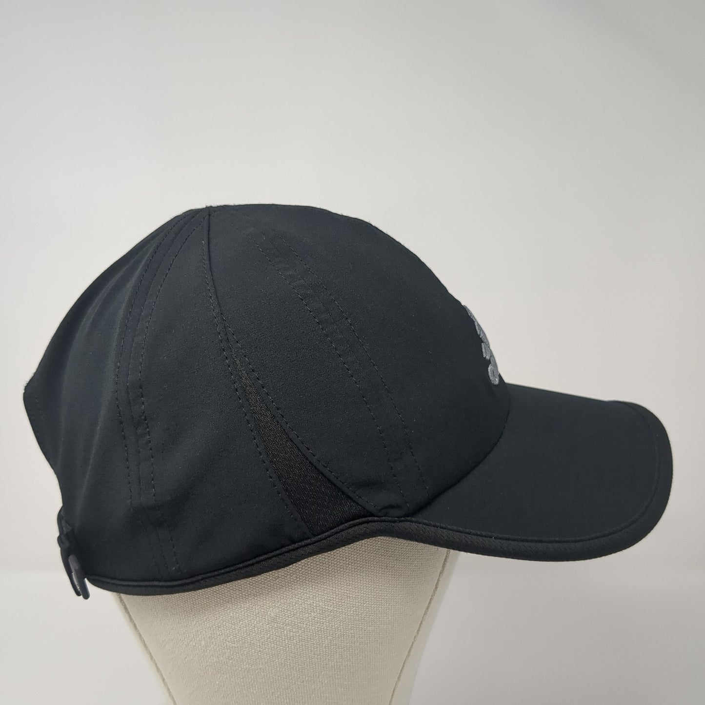 Adidas 3 Stripes Climalite Strapback Hat Black One Size Embroidered Logo