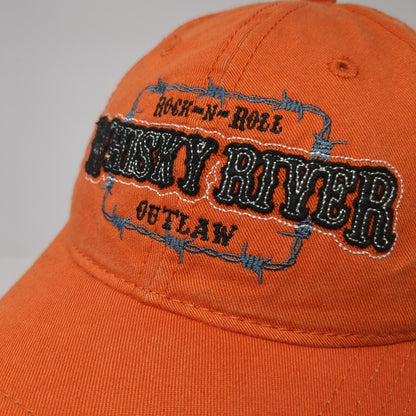 Rock-N-Roll Outlaw Whisky River Charlotte Strapback Hat Orange OS Adjustable
