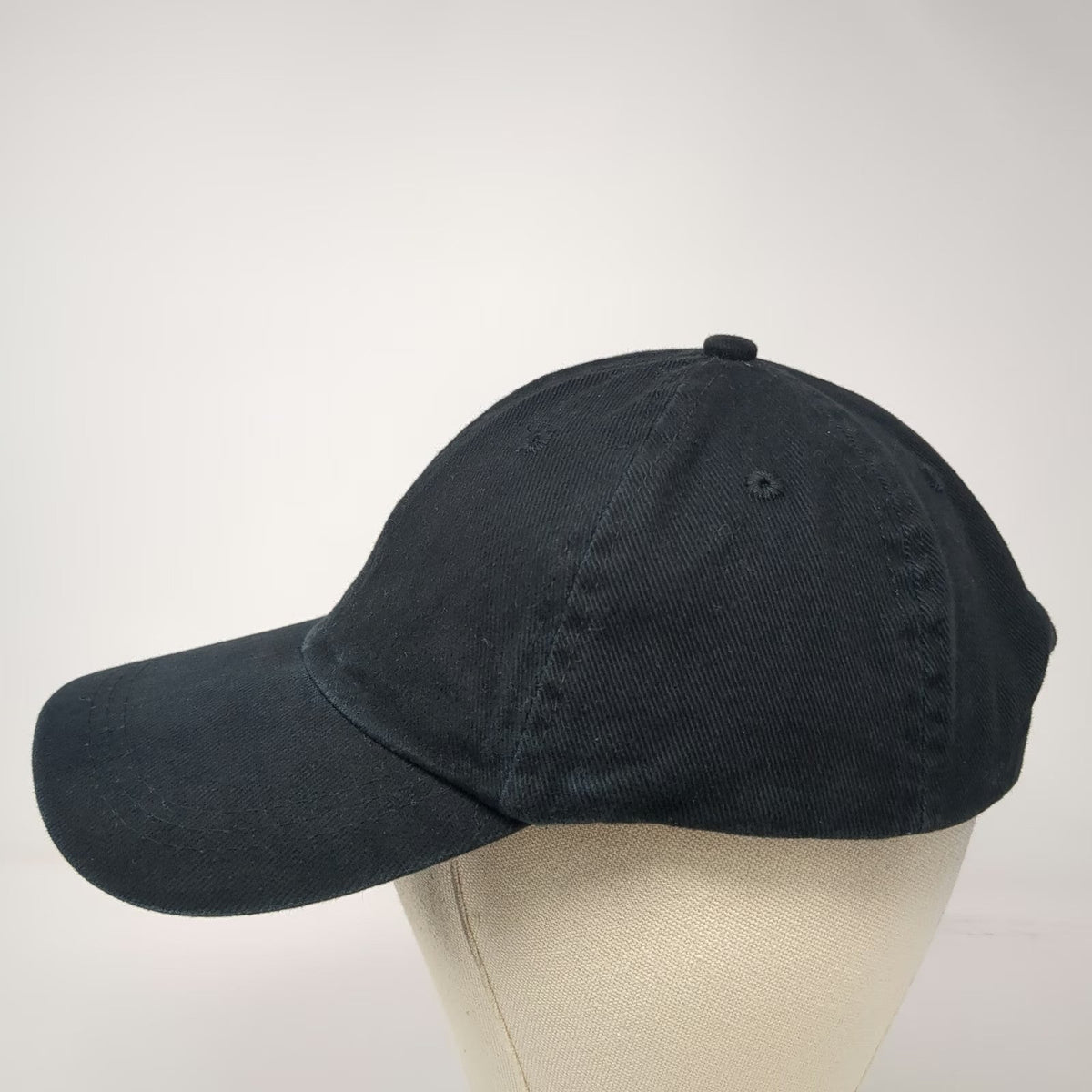 Apollo Baseball Cap Black One Size Slideback Strap Unstructured Blank Plain Hat