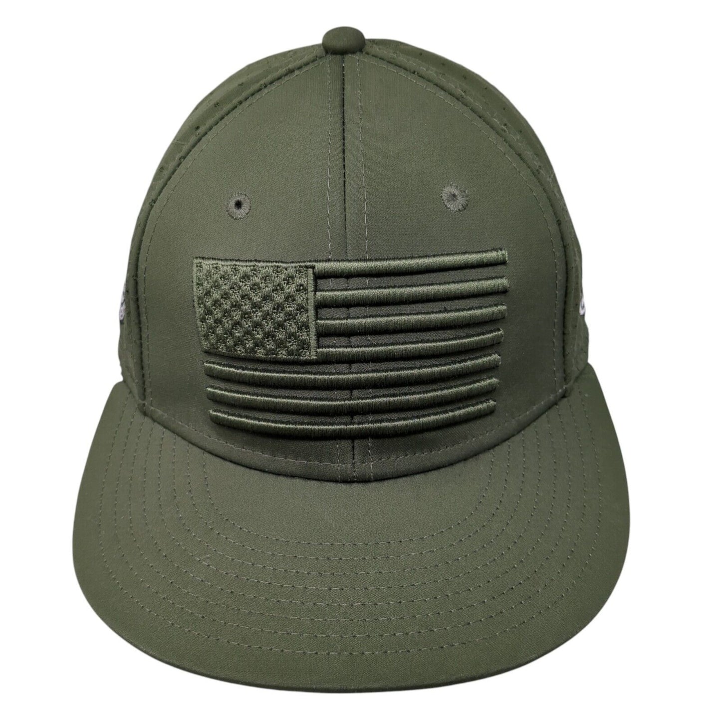 USA Flag Fitted Hat Green Medium Embroidered Patriotic The Game Pro