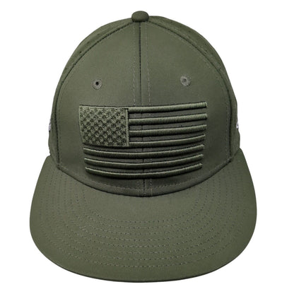 USA Flag Fitted Hat Green Medium Embroidered Patriotic The Game Pro