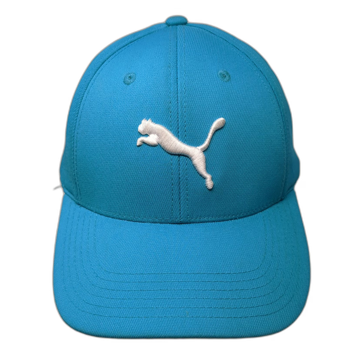Puma Blue Snapback Hat One Size White Embroidered Logo Athletic Baseball Cap