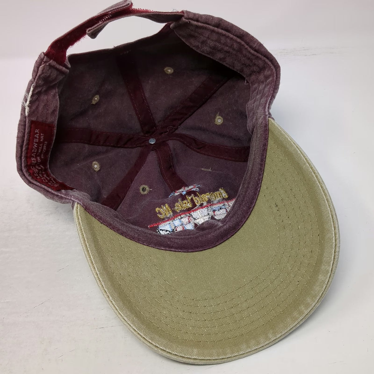 BJR Classic Headwear Red One Size Baseball Cap Hat Emerald Isle NC Nautical