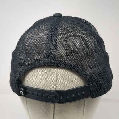 Volcom Trucker Hat Black White OSFM Floral Print Geometric Pattern Mesh Snapback