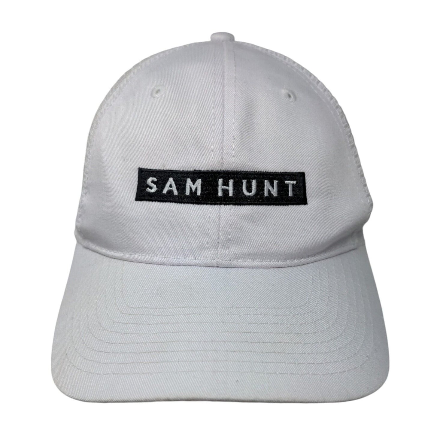 Sam Hunt Snapback Mesh Back Trucker Hat White OSFA Embroidered 6 Panel