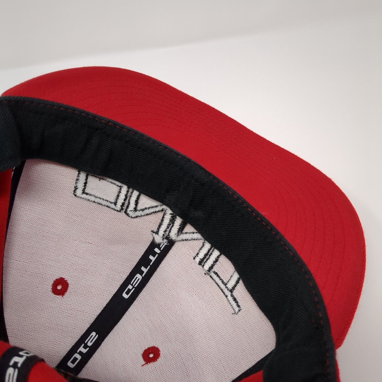 Onnit Fitted Hat Red 7 1/4-7 5/8 Embroidered Solid 6 Panel Vent Holes