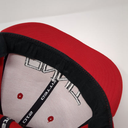 Onnit Fitted Hat Red 7 1/4-7 5/8 Embroidered Solid 6 Panel Vent Holes