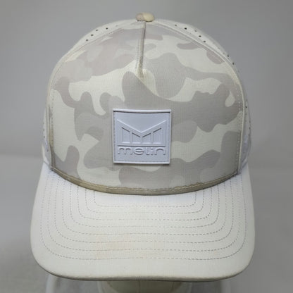 Melin Trucker Hat White One Size Camo Perforated Snapback Hydro Odyssey 5 Panel