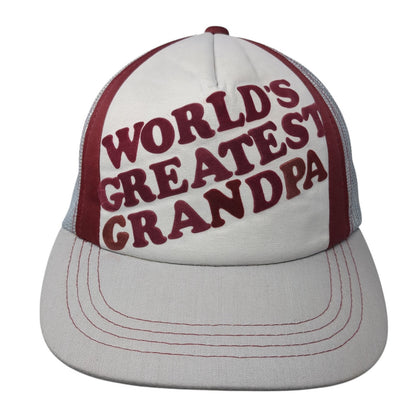 World's Greatest Grandpa Snapback Hat Multi One Size Adjustable Mesh