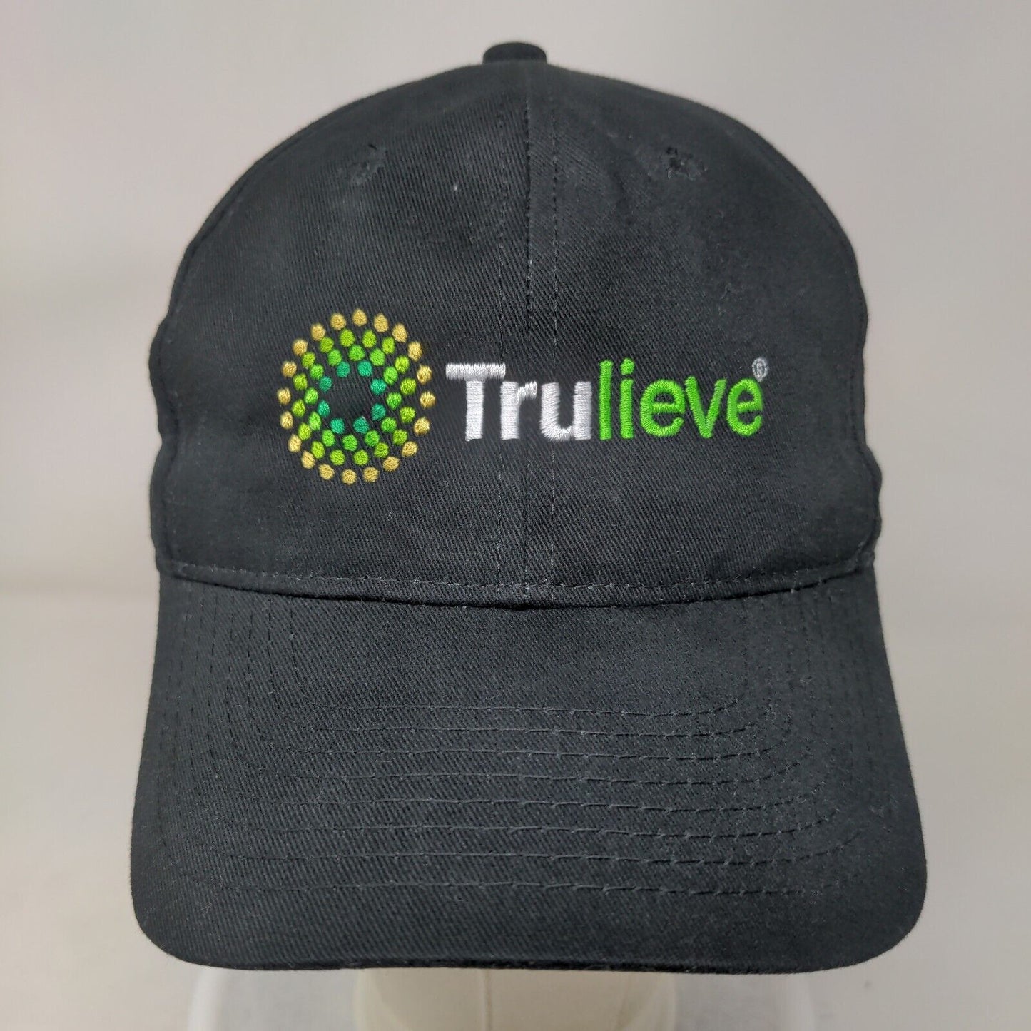 Trulieve Strapback Hat Black Adult Embroidered 6 Panel Outdoor Cap