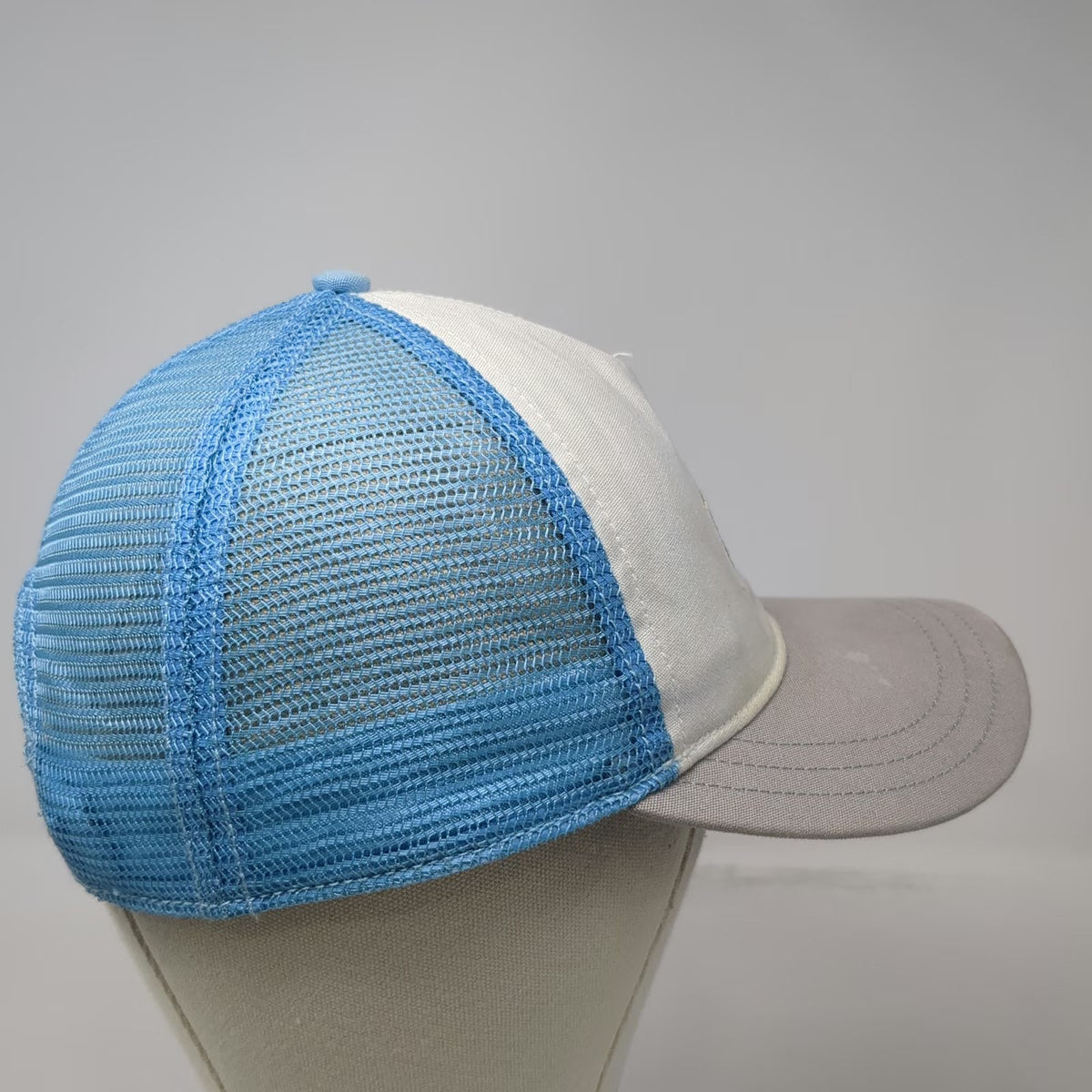Patagonia Trucker Hat White Blue Gray One Size Mesh Back Snapback Mountain Logo
