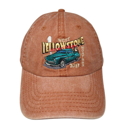 West Yellowstone Rod Run 2013 Montana Strapback Hat Brown OSFM Adjustable Otto