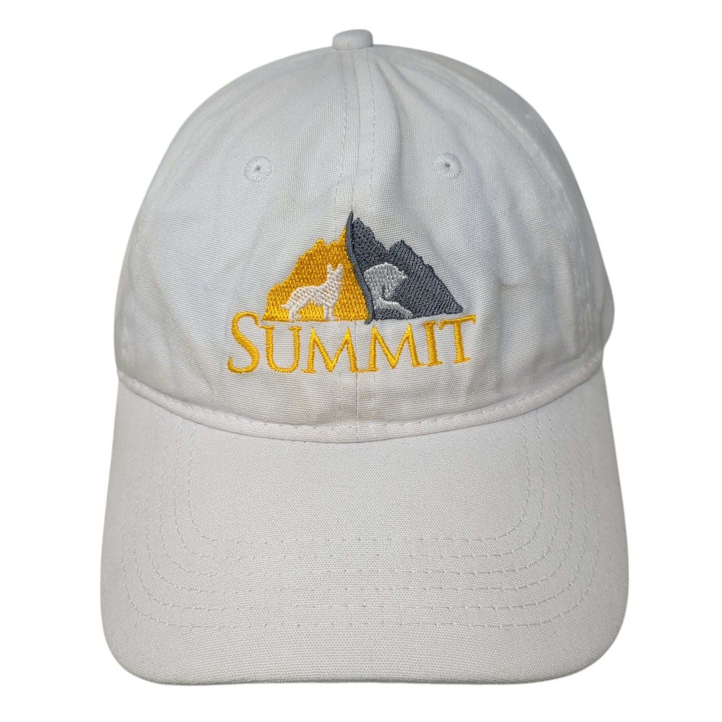 Summit Strapback Baseball Cap White One Size Adjustable 6 Panel Port & Company
