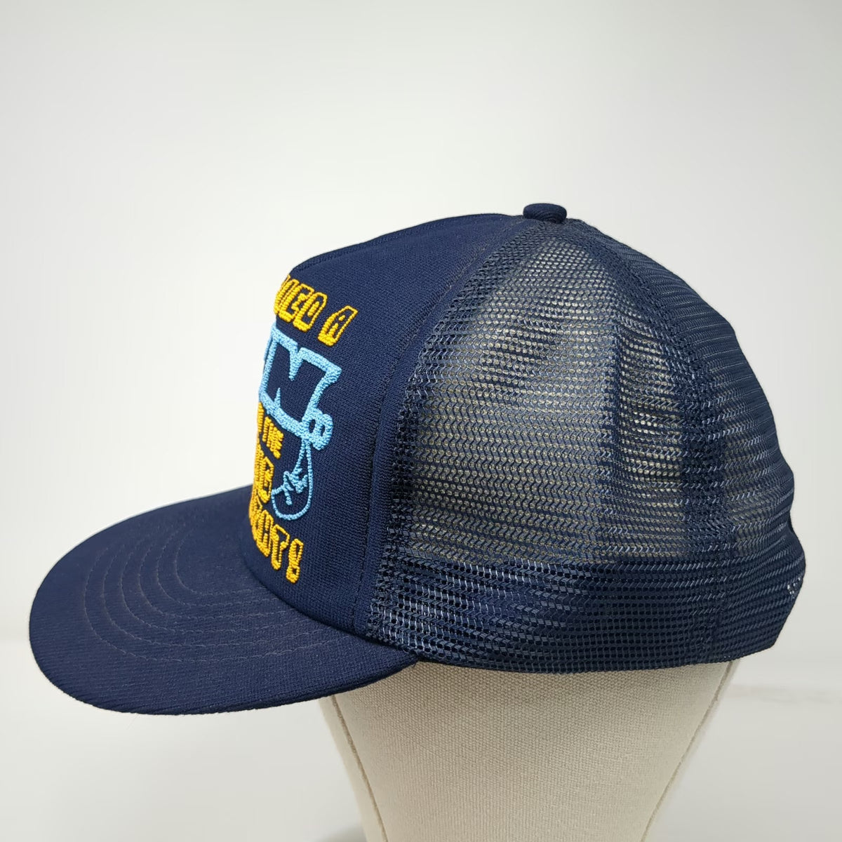 Blue Trucker Hat OS I Married A Nun Graphic Mesh Back Snapback Joke Pun Sun