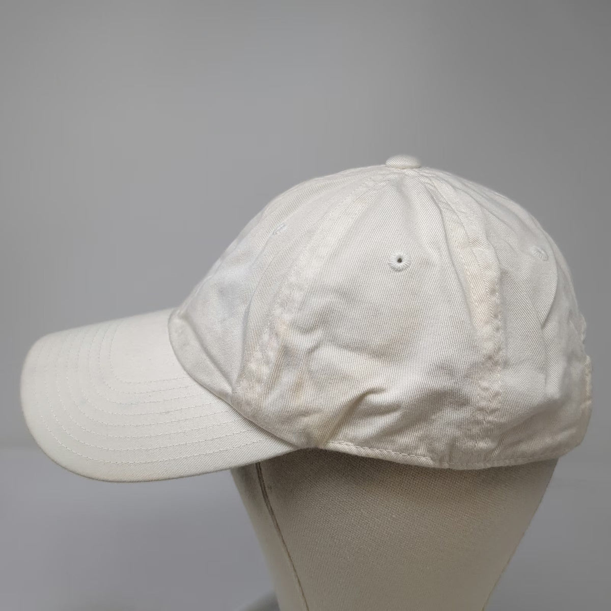 American Needle Baseball Cap White One Size Bamboo Cotton Slideback Plain Hat