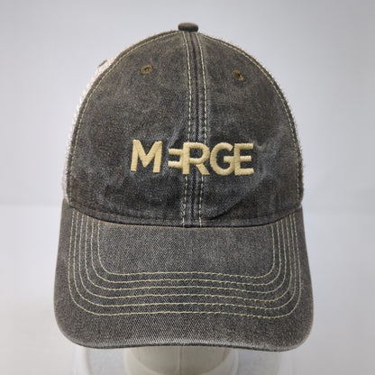 Merge Snapback Trucker Hat Gray OS Adjustable Embroidered Mesh Back Legacy