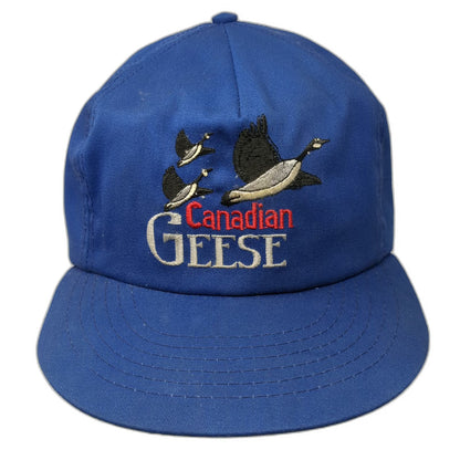 Canadian Geese Blue 5 Panel Hat One Size Snapback Embroidery Birds Wildlife