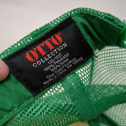 Otto Trucker Hat Green White One Size Fishing Brook Brown Rainbow Cutthroat Snap