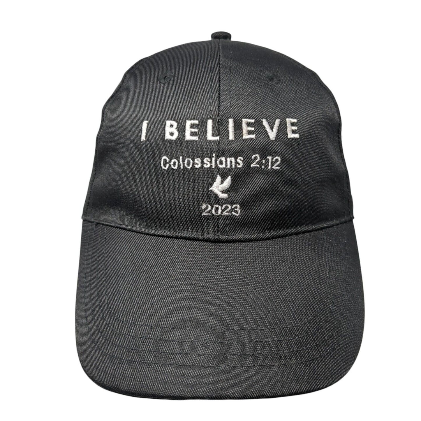 I Believe Colossians 2:12 Strapback Hat Black One Size Adjustable