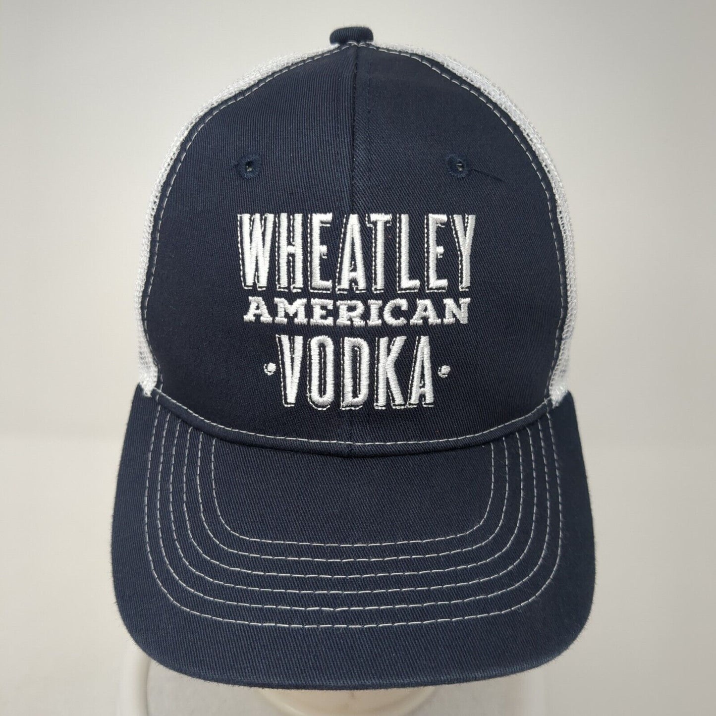 Wheatley American Vodka Snapback Trucker Hat Blue One Size Mesh Back