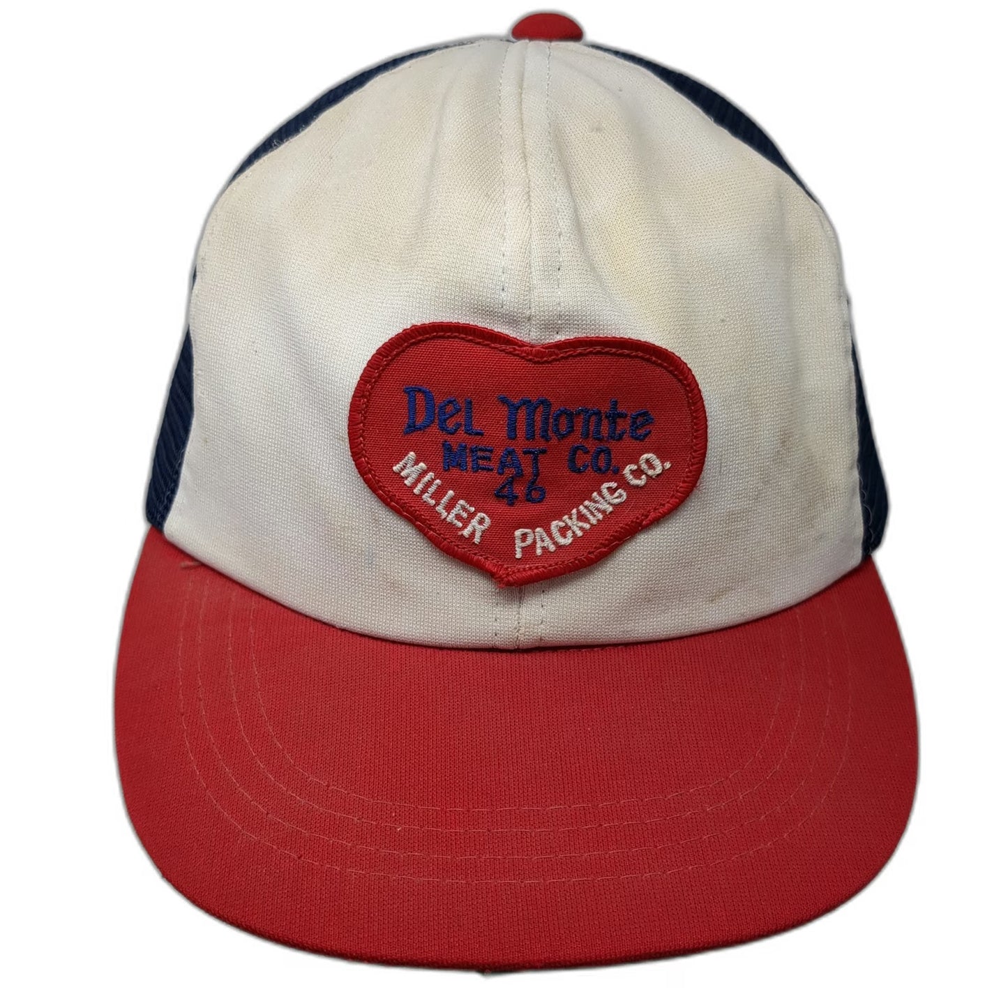 Dorfman-Pacific Trucker Hat White Heart Patch Del Monte Meat Co Snapback Vintage